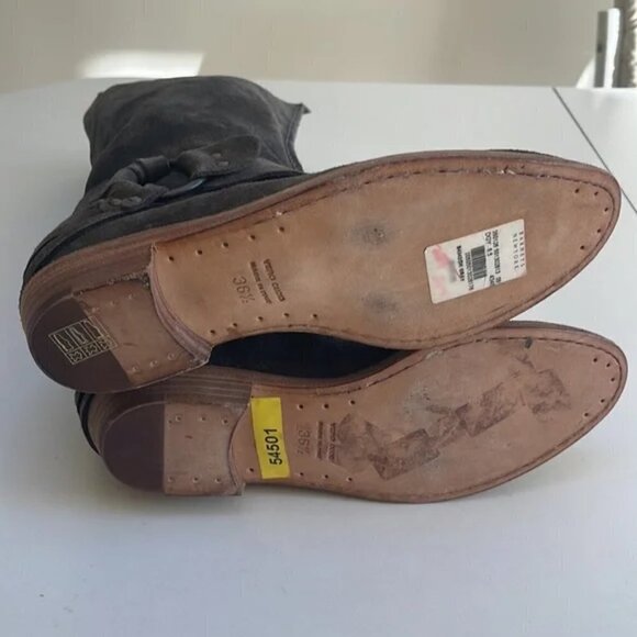 🆕 $545 BARNEY’S New York CO-OP Suede Gray Tall Boots Size 6.5 EU 36.5 - Picture 7 of 10